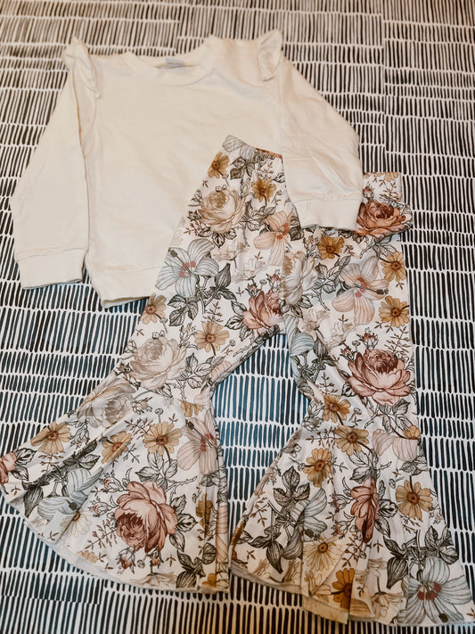 Autumn Bloom Bells & Ivory Shirt Set